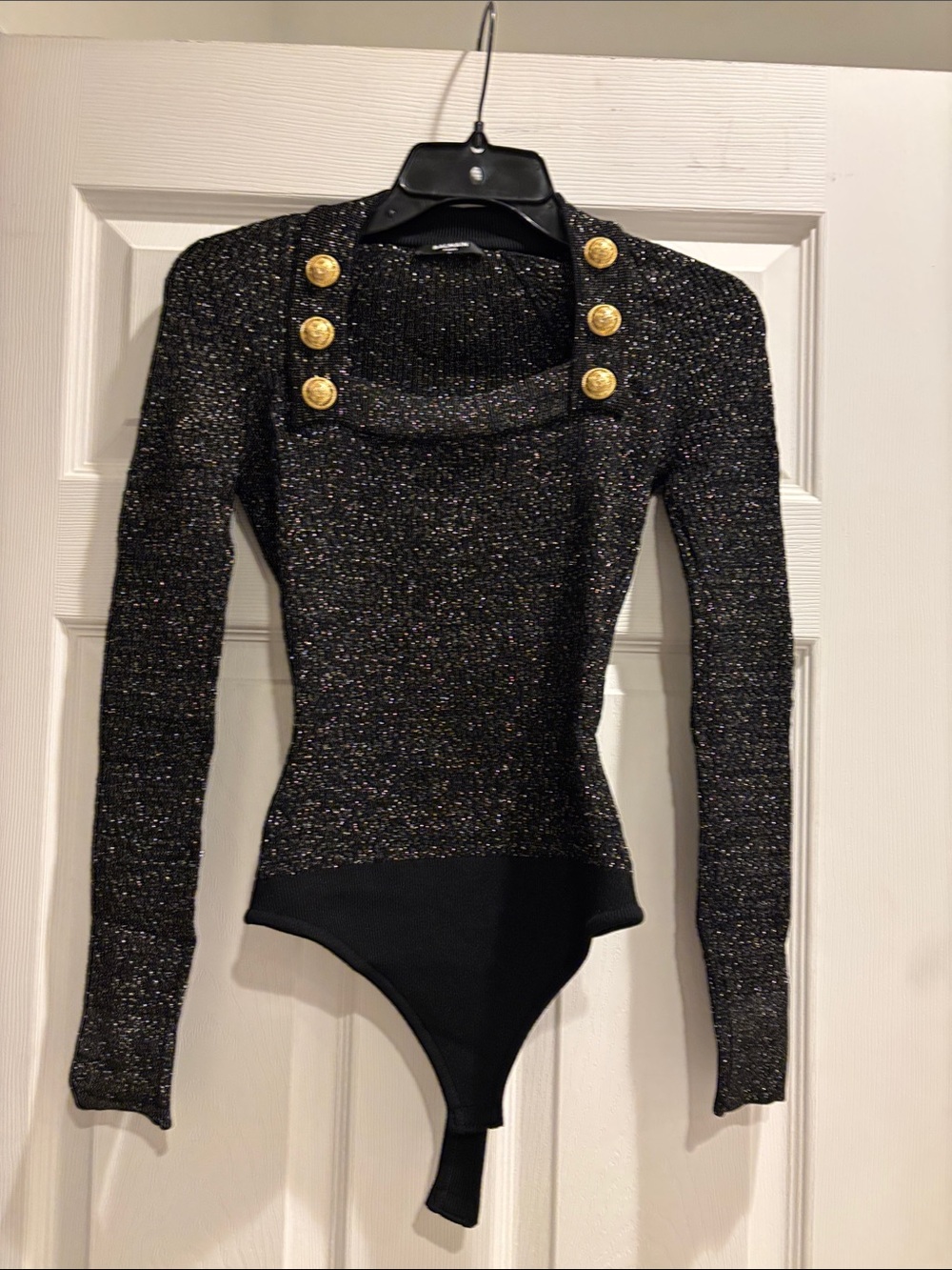 Balmain square neck bodysuit